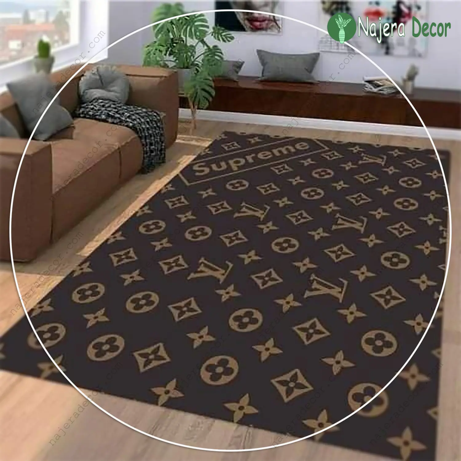 Louis vuitton supreme new fashion area rug carpet living room rug us gift decor